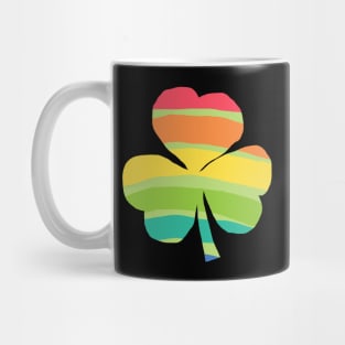 Shamrock of Rainbow Stripes for St Patricks Day Mug